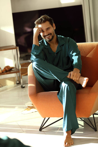 Komplet satynowy Lukas - zielony