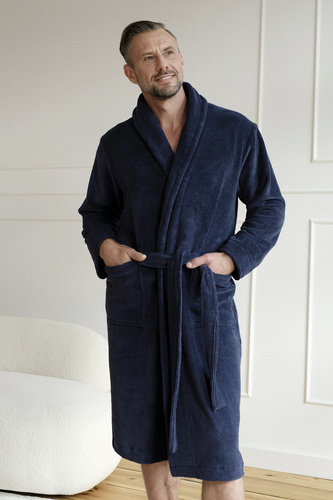 Szlafrok męski Vincent ByShelly - granatowy