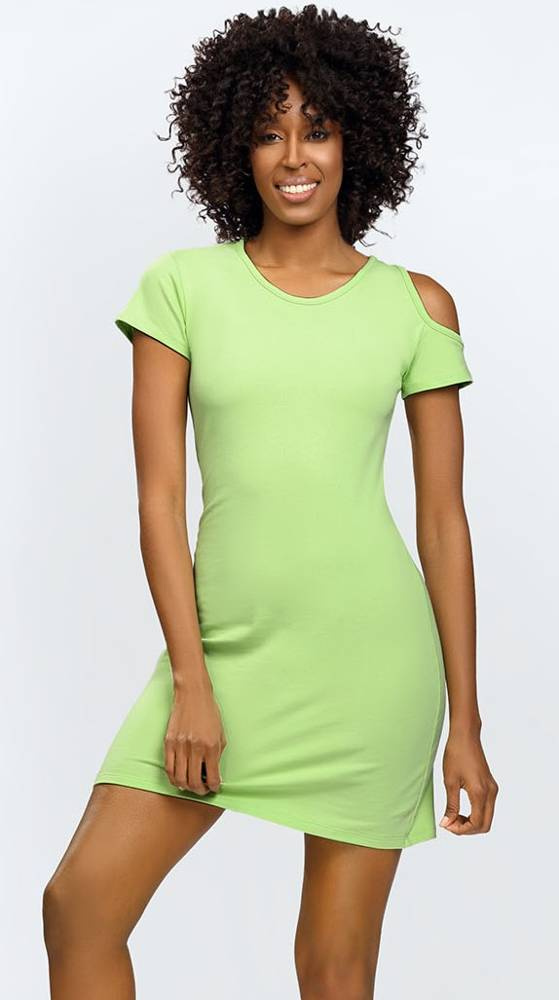 Sukienka bawełniana Esi DKaren - jasnozielony