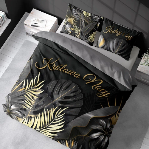 Pościel bawełniana 4423 A Holland 35 Królowa nocy Detexpol grafitowy 