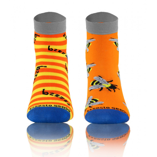 Osy Bzzz Skarpety krótkie finest cotton dwie różne Sesto Senso pomarańczowy