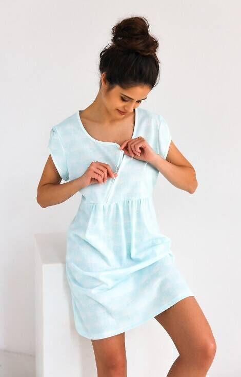 Koszula nocna do karmienia Alma Sensis - miętowy