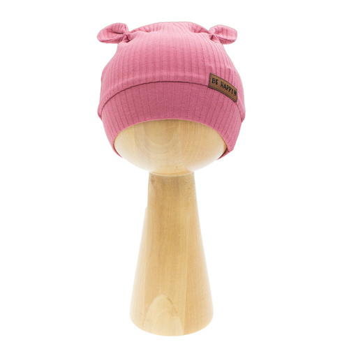 216054 Lala Nicol Czapka niemowlęca – bawełna prążkowana, bezuciskowy mankiet