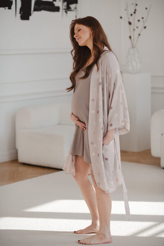 Szlafrok ciążowy bambusowy Polka Dots Milk&Love 