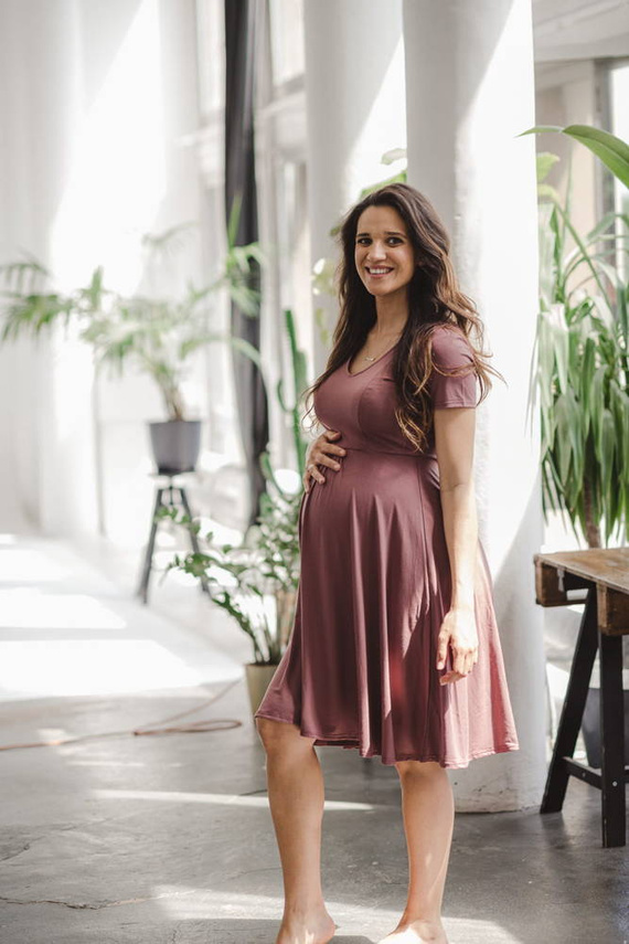 Sukienka ciążowa i do karmienia Mommy Chic Milk&Love rose brown