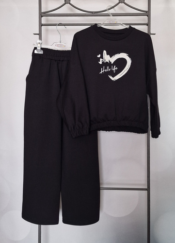 Bluza bawełniana dziecięca Bambarillo Gaja czarny | Dresówka z nadrukiem