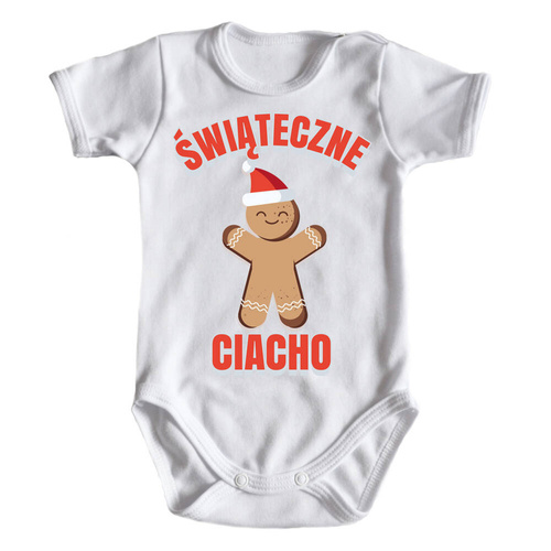 Body krótki rękaw "ŚWIĄTECZNE CIACHO" Moocha biały