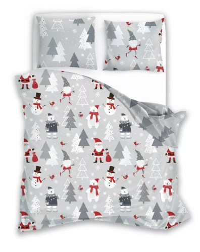 Scandic 068 Scandic Faro biała granatowa renifery  – pościel świąteczna dwustronna, bawełna 100%, komplet 