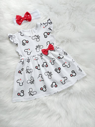 Sukienka dziewczęca Myszki Bambarillo biały