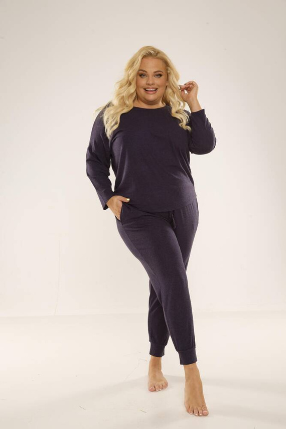 Piżama Damska 347 Paula Plus Size De Lafense - granat