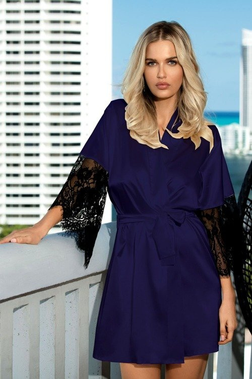 Dagmara Satynowy Szlafrok Damski DKaren - ecri