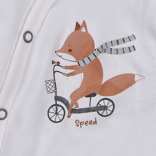 Body kopertowe z bawełny organicznej Cute Cars Nini ecru