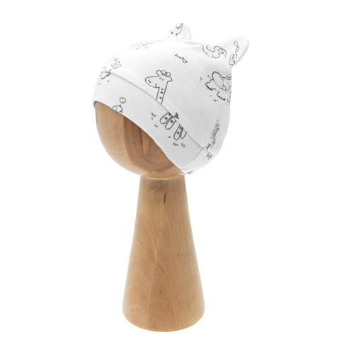 4800 01 Animals Komplet wyprawkowy 4-częściowy nadruk Nicol - biały