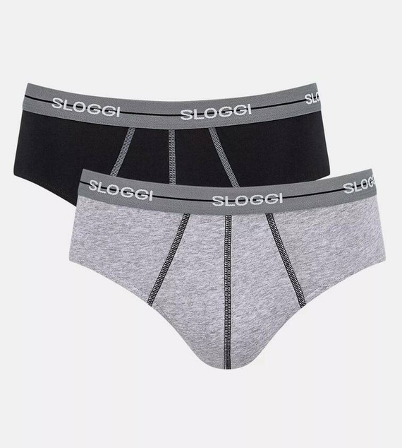 Slipy męskie 2-pak Men Start Midi C2P box Sloggi - Grey Combination