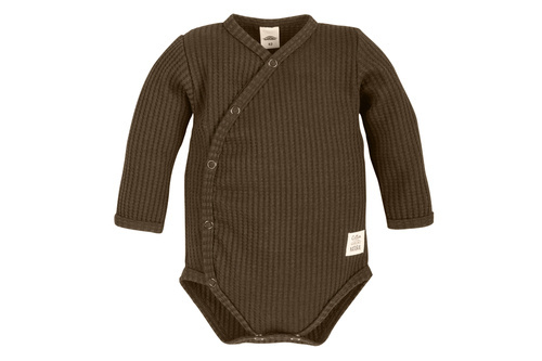 Body baby z długim rękawem  "Natural Waffel" Makoma mocha