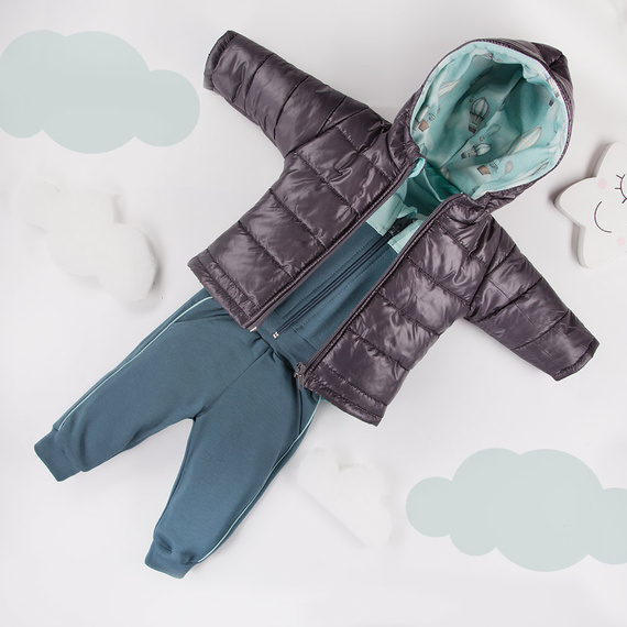 Rozpinana bluza chłopięca Balloons Eevi- ciemny turkus