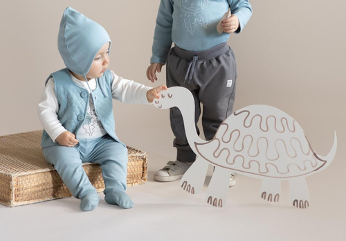 Czapka niemowlęca wiązana "Slow Life" Pinokio - niebieski