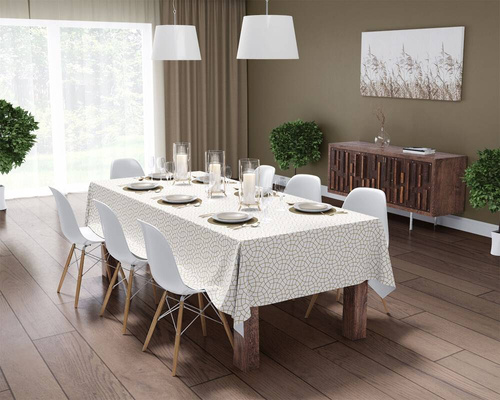 Obrus dekoracyjny 4137 A Panama 98 Detexpol złoty geometryczny