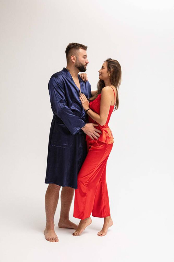 Szlafrok męski Lukas Dkaren - granatowy