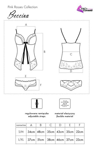 Komplet, koszulka + stingi Beccina LC 90430 Pink LivCo Corsetti Fashion