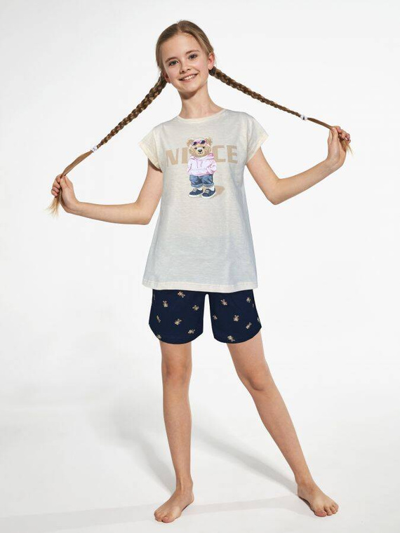 Piżama dziewczęca 787/107 788/107 Nice Cornette brzoskwiniowy