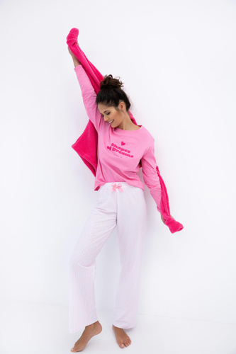 Damska piżama Malaya Sensis – bawełniany komplet z nadrukiem i kokardką