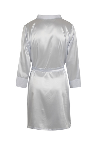 Szlafrok męskie satynowy Ares ByShelly - biały 