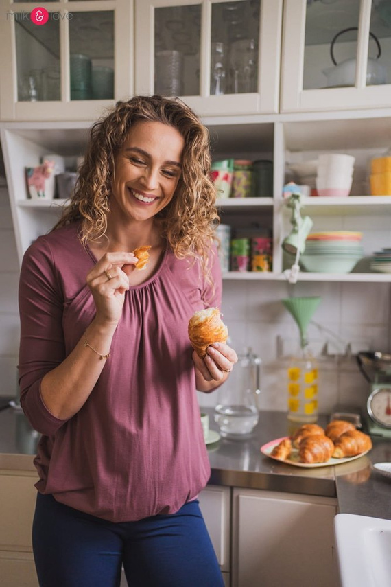 Bluzka ciążowa i do karmienia z rękawem 7/8 Kangaroo Milk&Love rose brown