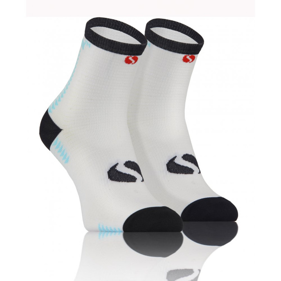 SKB01 Sport Socks Skarpety sportowe uniwersalne Sesto Senso biały-turkus 