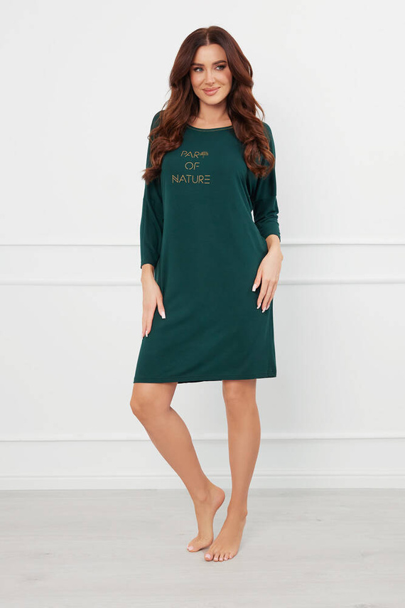 Koszula damska z rękawem 3/4 Natura Italia Fashion - zielony