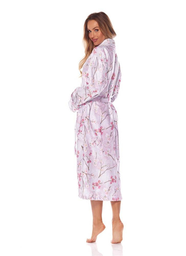 Długi Szlafrok Damski Fida 2216 L&L -niebieski