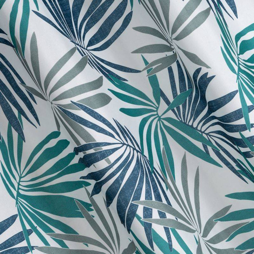 Zasłona gotowa na przelotkach Elina Design91 biały-turkus