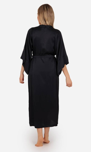 Szlafrok damski satynowy Elizabeth ByShelly - czarny