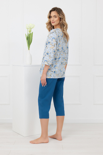 Bawełniana piżama damska CELOZJA Italian Fashion rękaw 3/4 spodnie 3/4