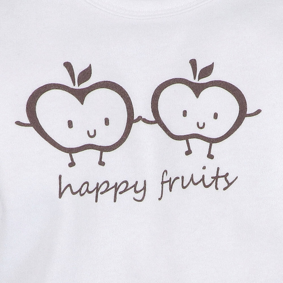 Body z bawełny organicznej Happy Apples Nini ecru