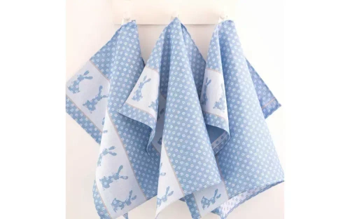 Komplet ścierek kuchennych 8525/11 w drewnianym pudełku Zwoltex niebieski