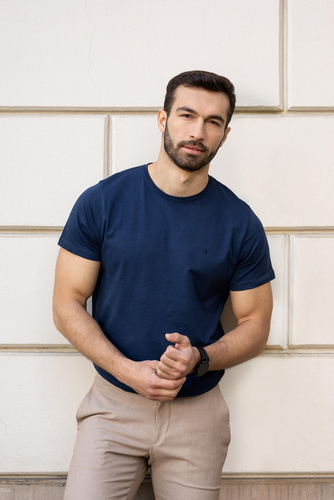 T-shirt męski OTS1500-003 Moraj - granatowy