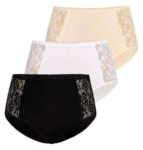 Wielopak figi z wysokim stanem Loren Teyli - czarny/biały/beżowy