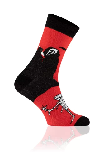 Skarpety długie S146D Dracula Italian Fashion - czarny/czerwony/biały