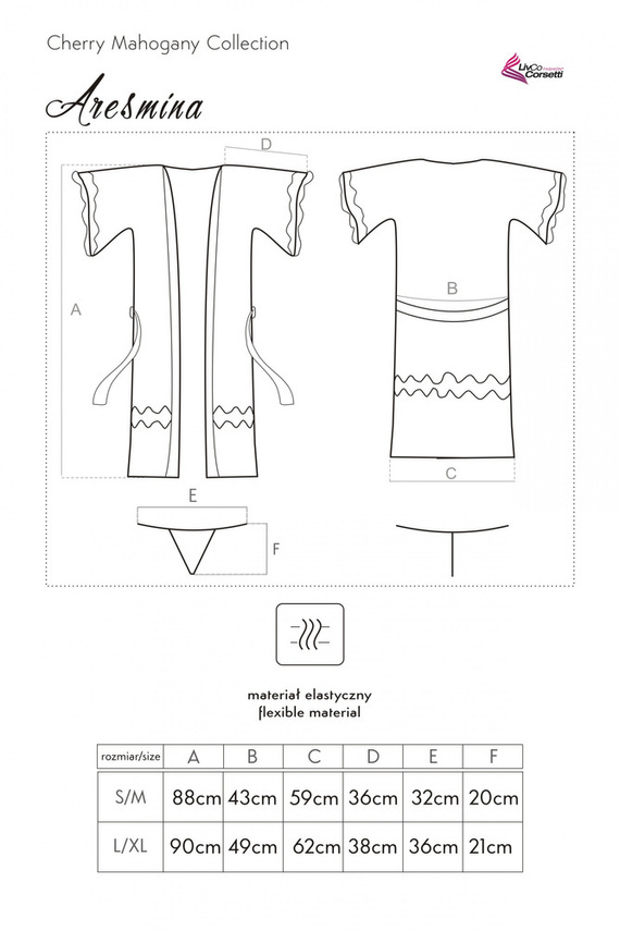 Szlafrok damski Aresmina LC 90564 Cherry Mahogany Callection LivCo Corsetti