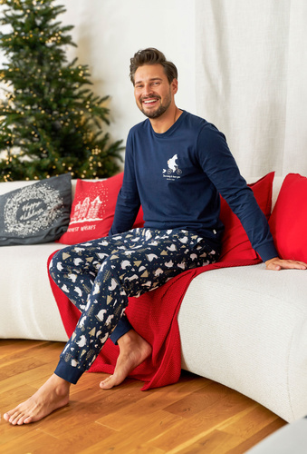 PMB.5263 "Frozen" Piżama Męska Doctor Nap - navy blue