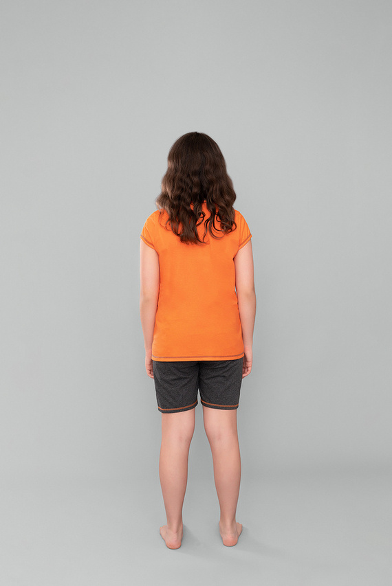 Piżama dziewczęca Blonde Italian Fashion - pomarańcz/ciemny melanż