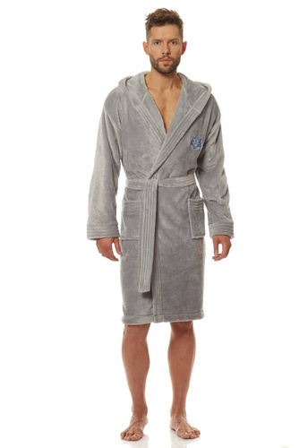 Szlafrok Męski 2110 Costa L&L- szary