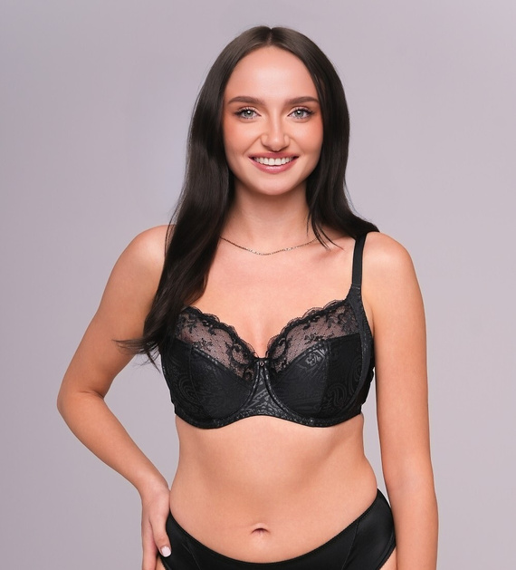 Ava 1130/4 – biustonosz soft koronkowy, z połyskiem, bez bocznych fiszbin