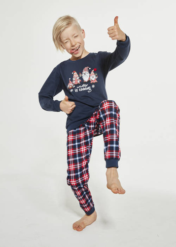 Piżama chłopięca593/122,966/122  Gnomes Cornette granatowy