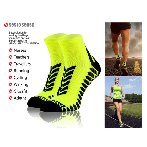 Sport Socks Skarpety sportowe Sesto Senso żółty-czarny