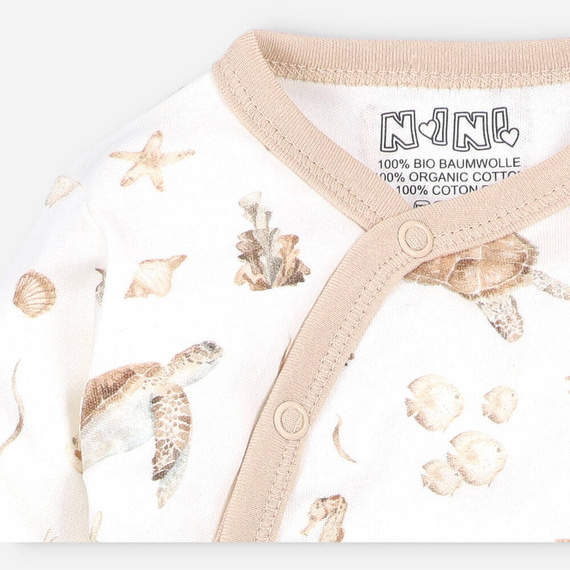 Body kopertowe z bawełny organicznej Turtles Nini druk