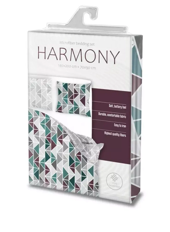 Pościel z mikrofibry Harmony 18 kwiaty geometria Faro miętowy