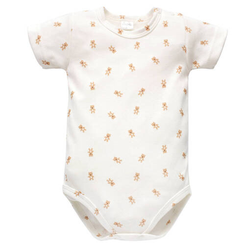 Body z krótkim rękawem Lovely Day Pinokio - ecru misie