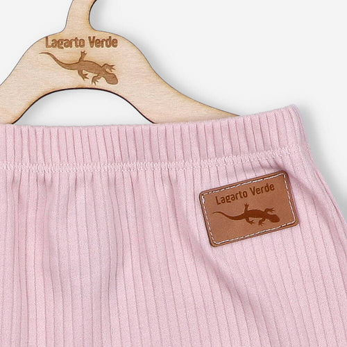 Lagarto Verde Półśpiochy z dzianiny prążkowej - różowy